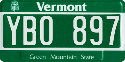 VT license plate YBO897