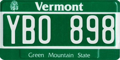 VT license plate YBO898