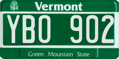 VT license plate YBO902