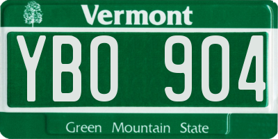 VT license plate YBO904