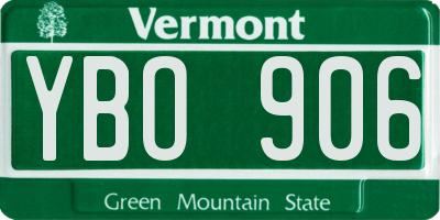 VT license plate YBO906