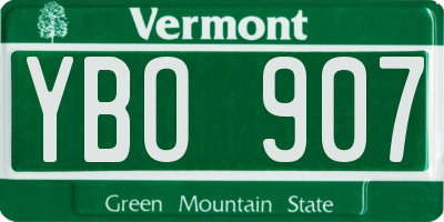 VT license plate YBO907