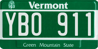 VT license plate YBO911