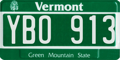 VT license plate YBO913