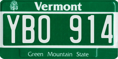 VT license plate YBO914