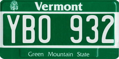 VT license plate YBO932