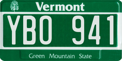 VT license plate YBO941