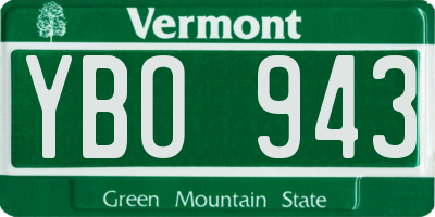 VT license plate YBO943