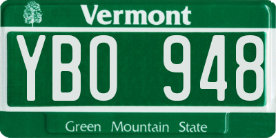 VT license plate YBO948