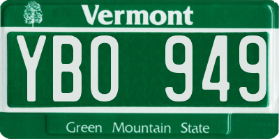 VT license plate YBO949