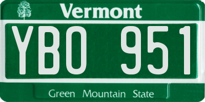 VT license plate YBO951