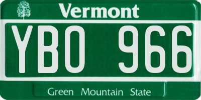 VT license plate YBO966