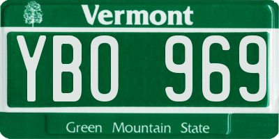VT license plate YBO969