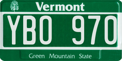 VT license plate YBO970