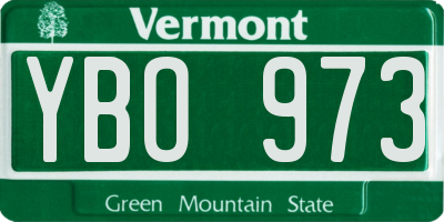 VT license plate YBO973