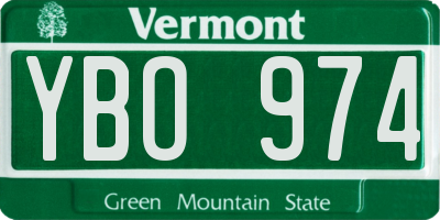 VT license plate YBO974