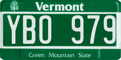 VT license plate YBO979