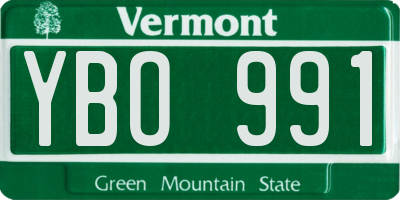 VT license plate YBO991