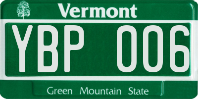 VT license plate YBP006