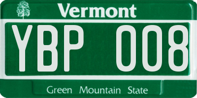VT license plate YBP008