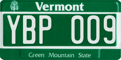 VT license plate YBP009