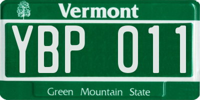 VT license plate YBP011