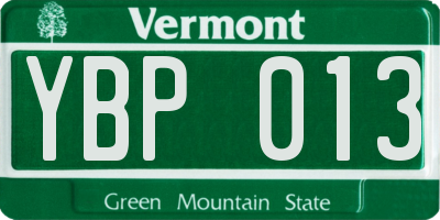 VT license plate YBP013