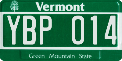 VT license plate YBP014