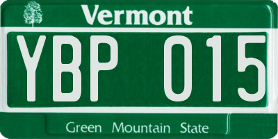 VT license plate YBP015