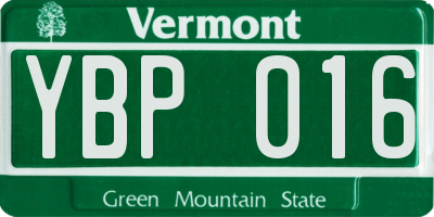 VT license plate YBP016
