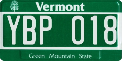 VT license plate YBP018