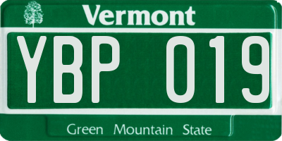VT license plate YBP019