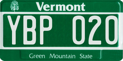 VT license plate YBP020