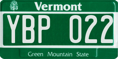 VT license plate YBP022