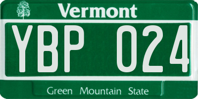 VT license plate YBP024
