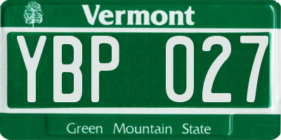 VT license plate YBP027