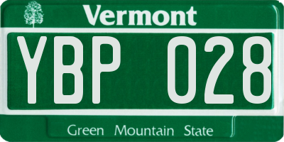 VT license plate YBP028