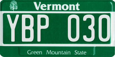 VT license plate YBP030