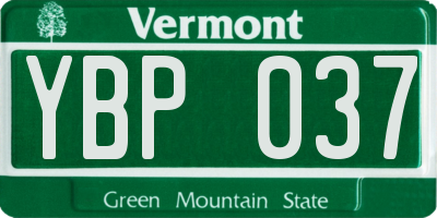 VT license plate YBP037