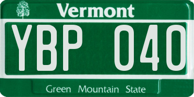 VT license plate YBP040