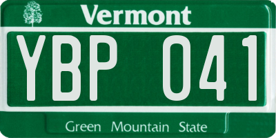 VT license plate YBP041