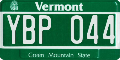 VT license plate YBP044