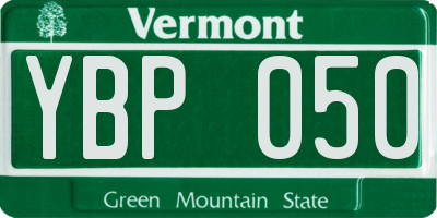 VT license plate YBP050