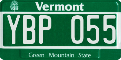 VT license plate YBP055