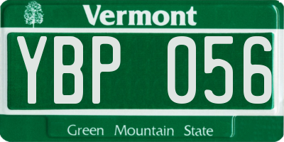 VT license plate YBP056