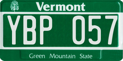VT license plate YBP057