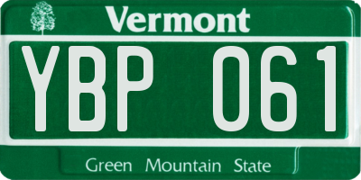 VT license plate YBP061