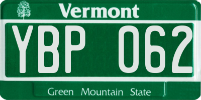 VT license plate YBP062