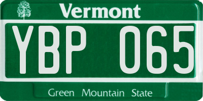 VT license plate YBP065