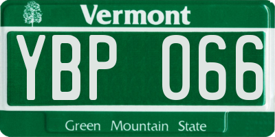 VT license plate YBP066